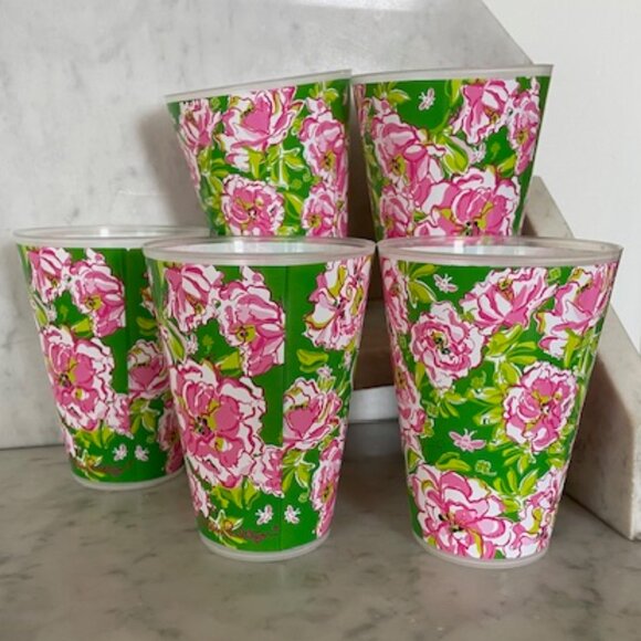 LILLY PULITZER May Flowers 14 Ounce To Go Tumblers 5 - Picture 1 of 11